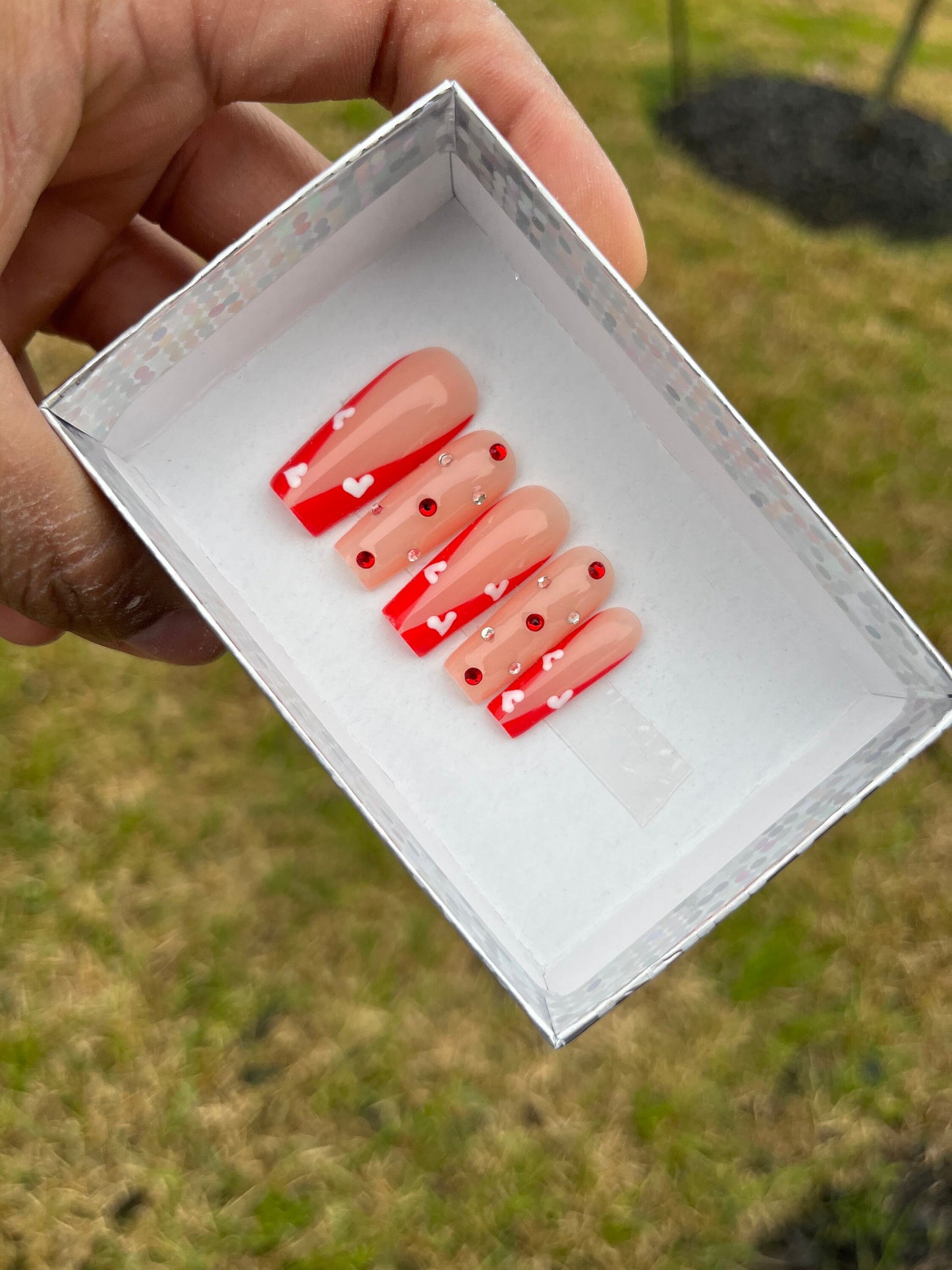 Red Press On Nails| Coffin Press On Nails| Square Press On Nails| Long Press On Nails| Fake Nails | Press On Nails | Glue On Nails