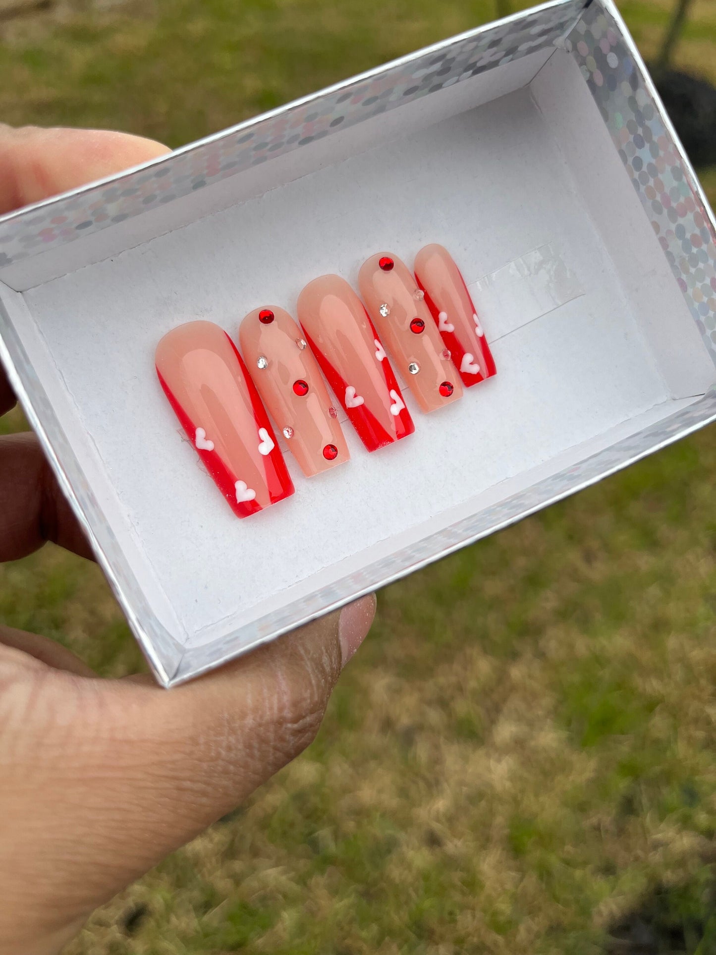 Red Press On Nails| Coffin Press On Nails| Square Press On Nails| Long Press On Nails| Fake Nails | Press On Nails | Glue On Nails